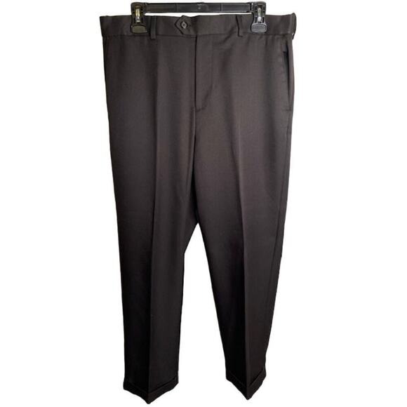 Croft & Barrow Men 34×30 Classic Fit Black Flat Front Dress Slacks Pants - Picture 1 of 6